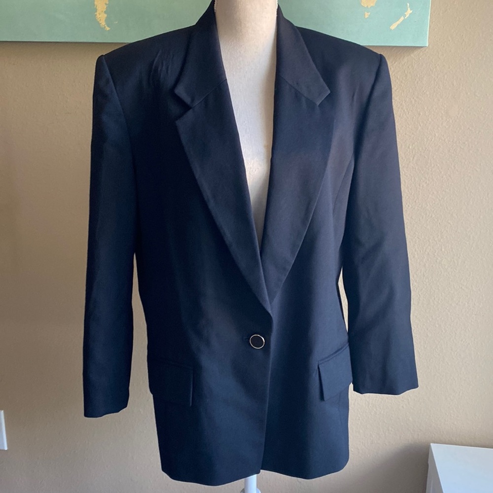 Pendleton Size 12 Black Wool Blazer - image 1
